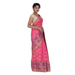 Load image into Gallery viewer, Pink Color Chanderi Silk Saree with all over golden buta highlighted zari  work with Border
