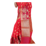 Load image into Gallery viewer, Red Color Chanderi Silk Saree with all over golden buta highlighted zari  work with Border