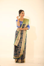 Load image into Gallery viewer, MIDNIGHT BLUE COLOUR EPICAL SILK SAREE - Keya Seth Exclusive