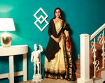 Load image into Gallery viewer, Grey Color Base Pure Sournachuri Silk Saree With Golden Zari Work