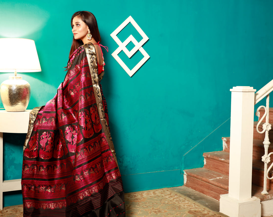 Pure Baluchari Silk Saree - Keya Seth Exclusive